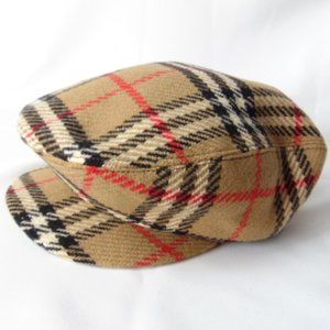 BURBERRY of London Vintage Nova Check Wool Newsboy Hat Size L
